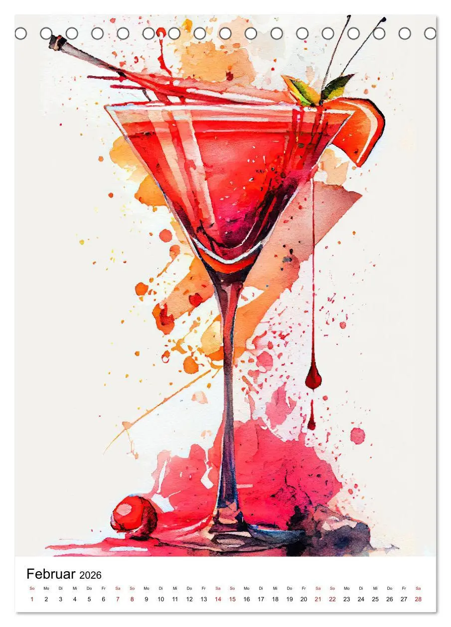 Bild: 9783516296938 | Künstlerische Cocktails (Tischkalender 2026 DIN A5 hoch), CALVENDO...