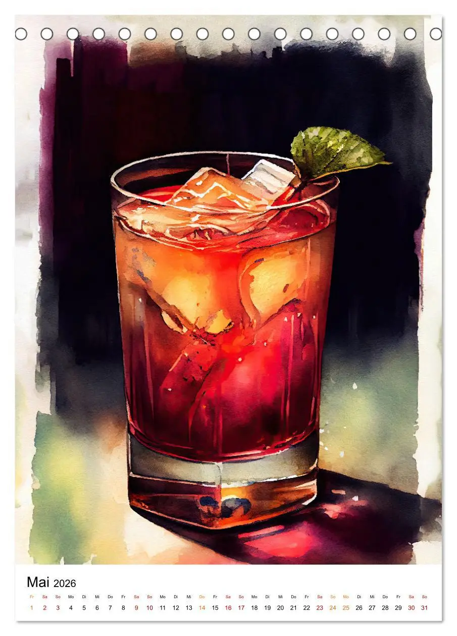 Bild: 9783516296938 | Künstlerische Cocktails (Tischkalender 2026 DIN A5 hoch), CALVENDO...