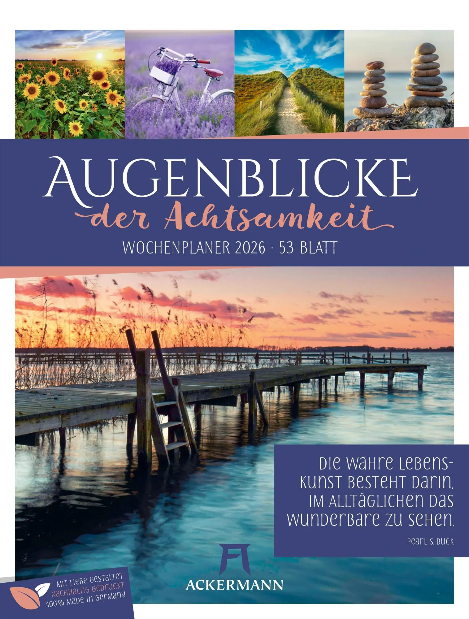 Cover: 9783838426938 | Augenblicke der Achtsamkeit - Wochenplaner Kalender 2026 | GmbH | 2026