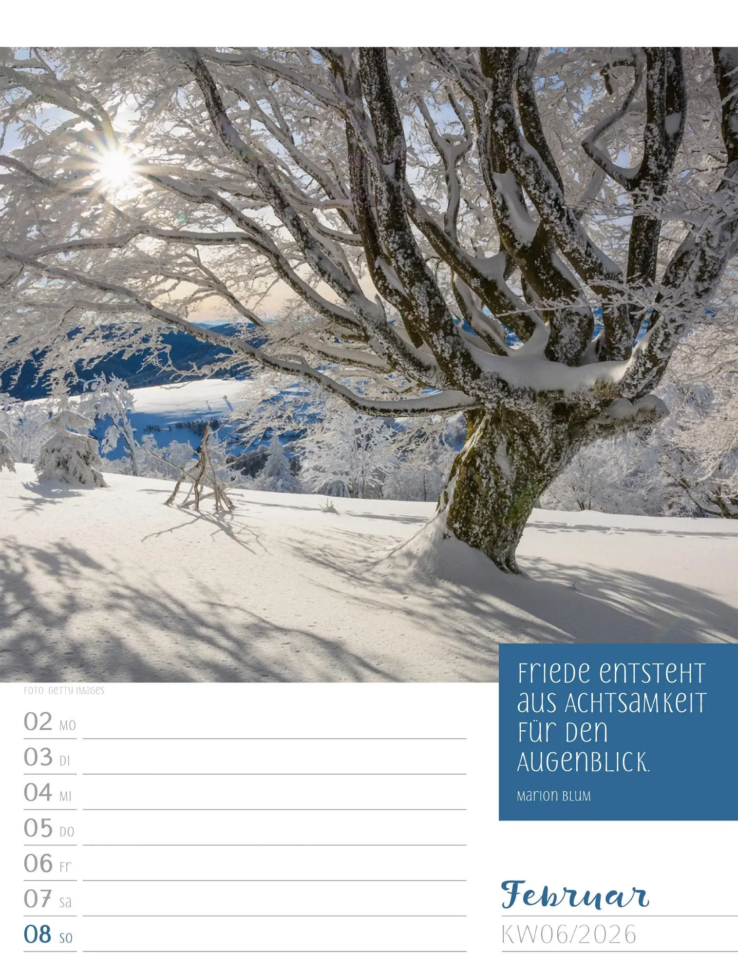 Bild: 9783838426938 | Augenblicke der Achtsamkeit - Wochenplaner Kalender 2026 | GmbH | 2026