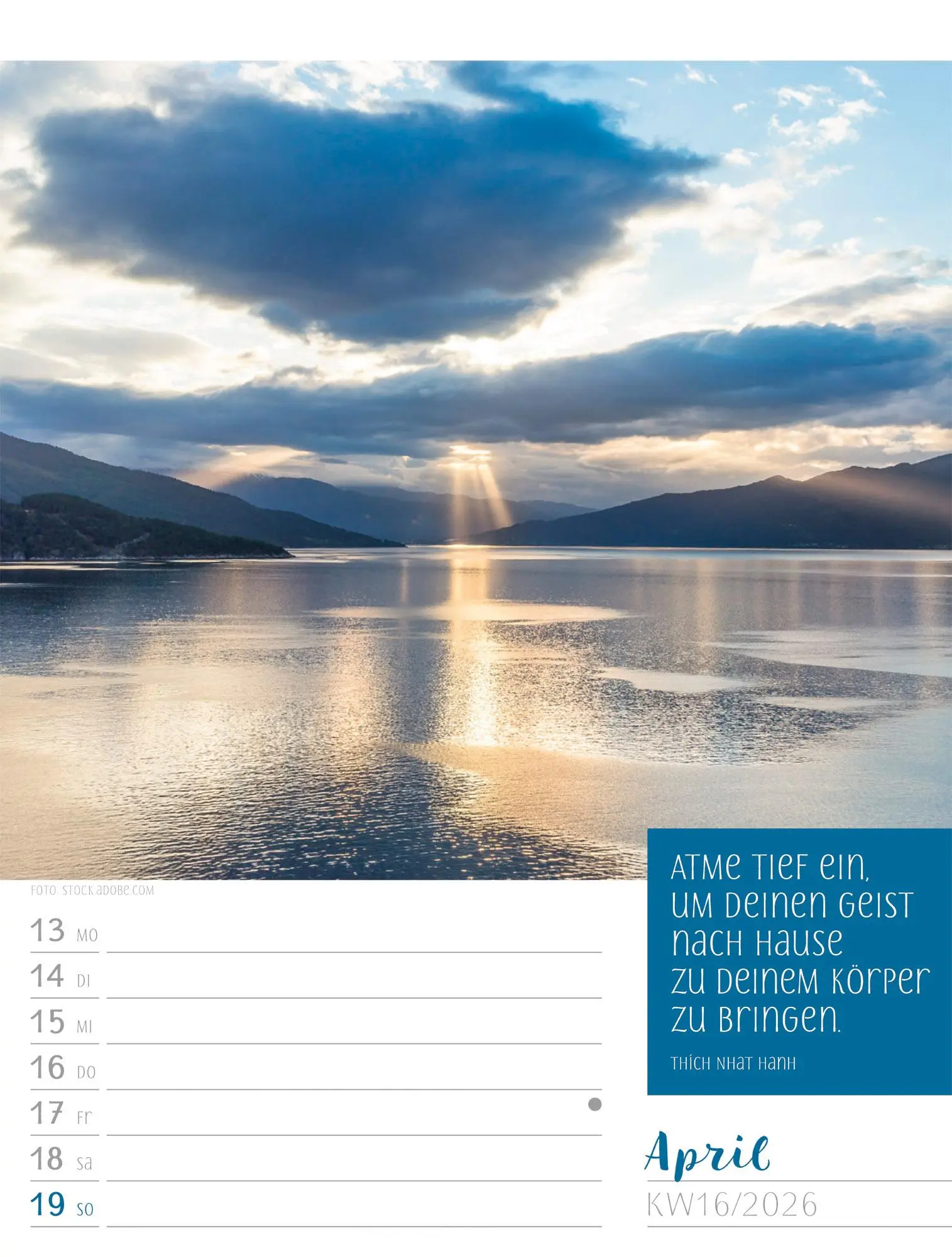 Bild: 9783838426938 | Augenblicke der Achtsamkeit - Wochenplaner Kalender 2026 | GmbH | 2026