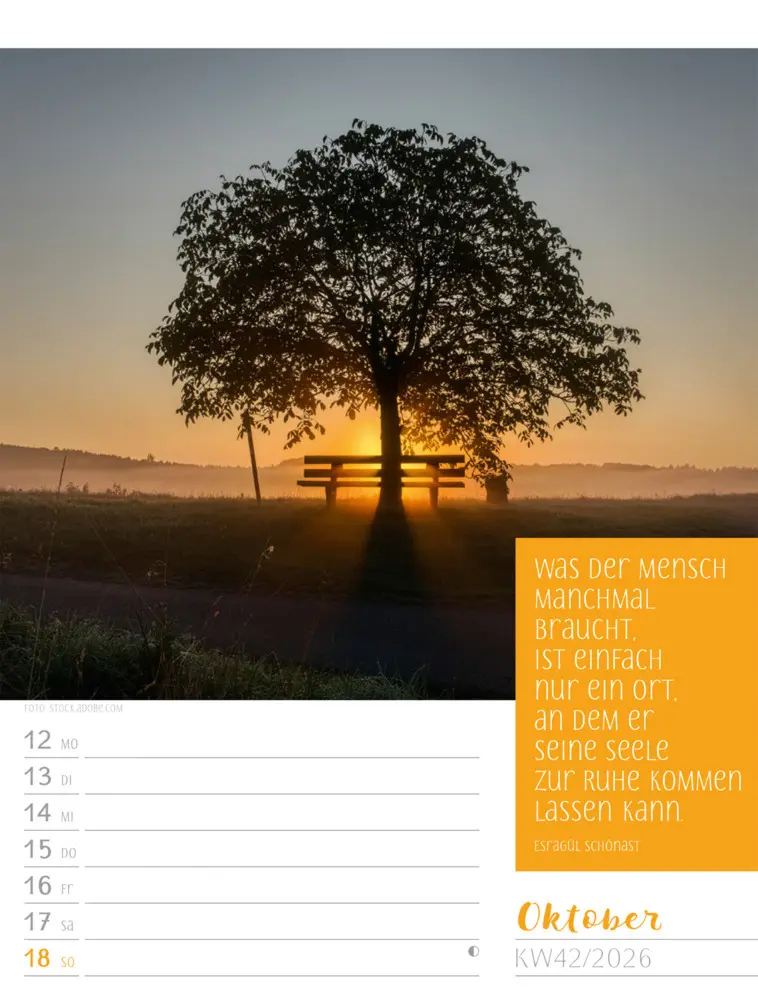Bild: 9783838426938 | Augenblicke der Achtsamkeit Wochenplaner Kalender 2026 | GmbH | 2026