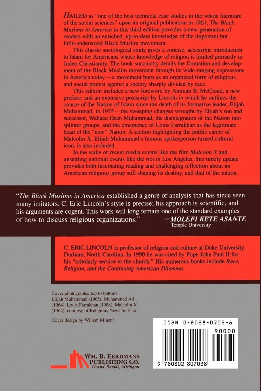 Rückseite: 9780802807038 | The Black Muslims in America (3rd ed.) | C. Eric Lincoln | Taschenbuch