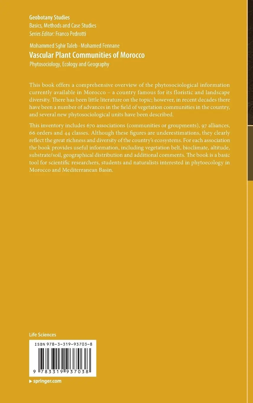 Rückseite: 9783319937038 | Vascular Plant Communities of Morocco | Mohamed Fennane (u. a.) | Buch