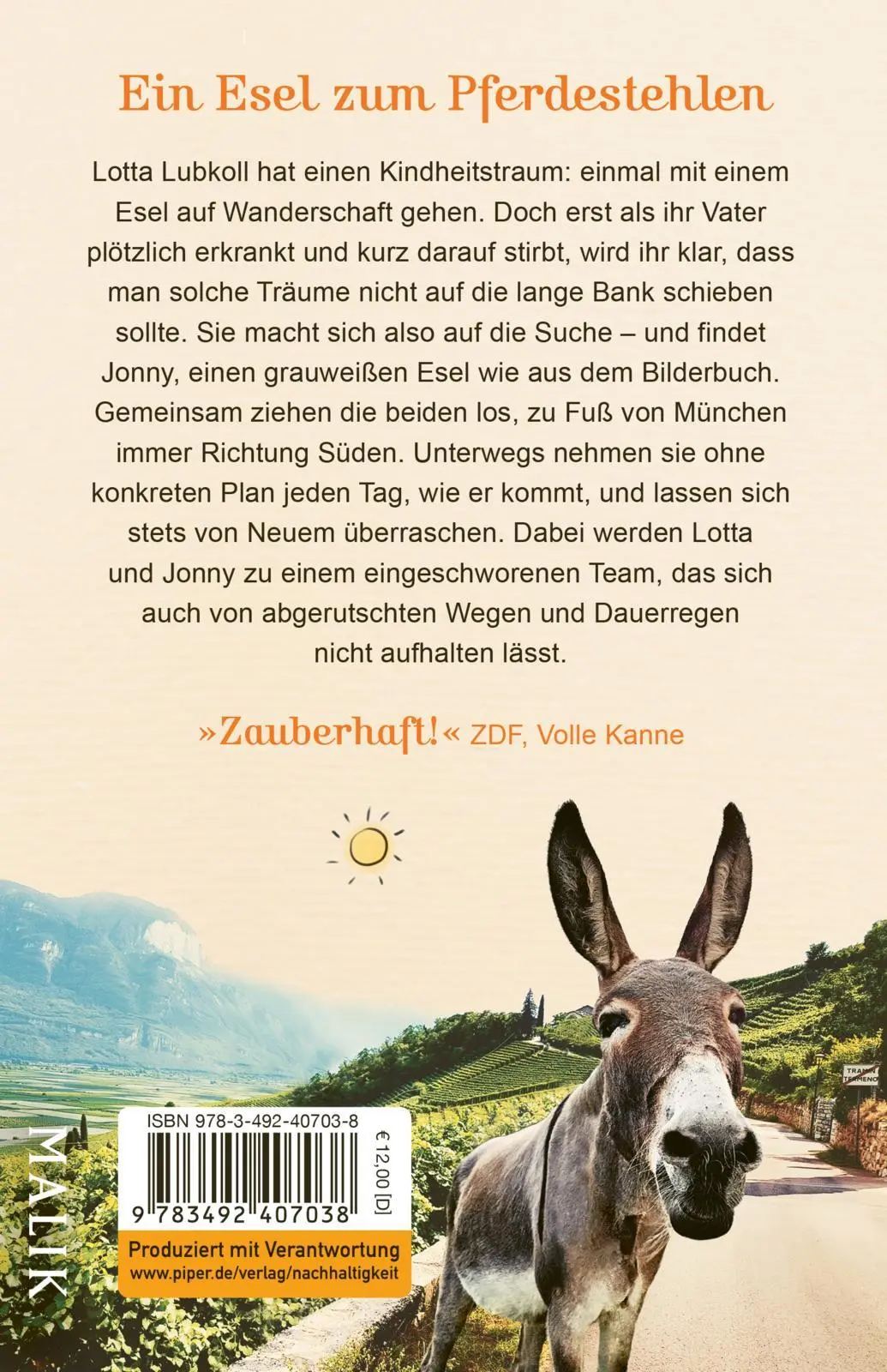 Rückseite: 9783492407038 | Wandern, Glück und lange Ohren | Lotta Lubkoll | Taschenbuch | 288 S.