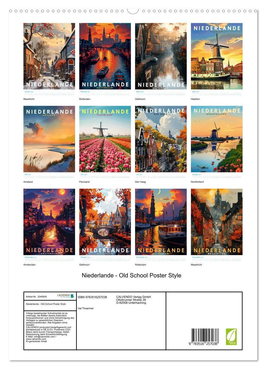 Bild: 9783516257038 | Niederlande - Old School Poster Style (hochwertiger Premium...