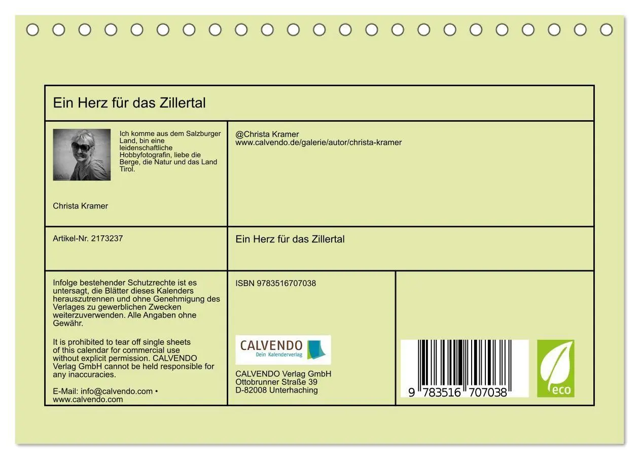 Bild: 9783516707038 | Ein Herz für das Zillertal (Tischkalender 2026 DIN A5 quer),...