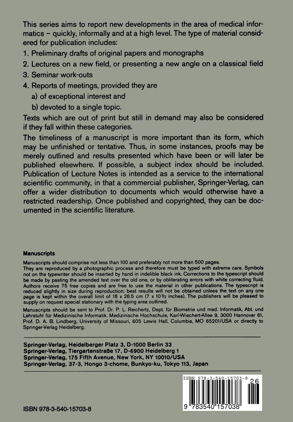 Rückseite: 9783540157038 | Methodical Problems in Early Detection Programmes | E. Walter (u. a.)