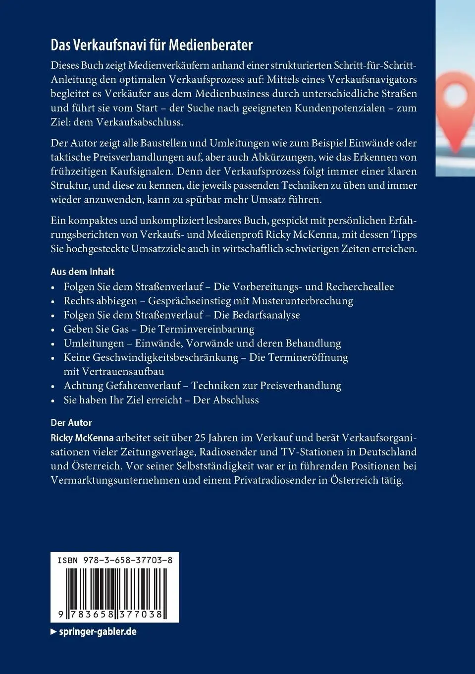 Rückseite: 9783658377038 | Das Verkaufsnavi für Medienberater | Ricky McKenna | Taschenbuch