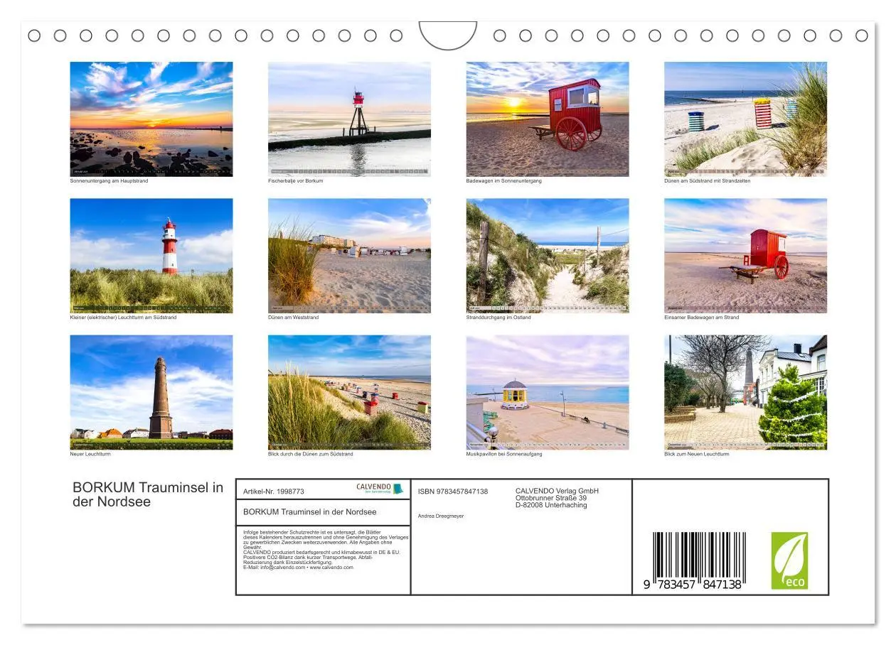 Bild: 9783457847138 | BORKUM Trauminsel in der Nordsee (Wandkalender 2026 DIN A4 quer),...