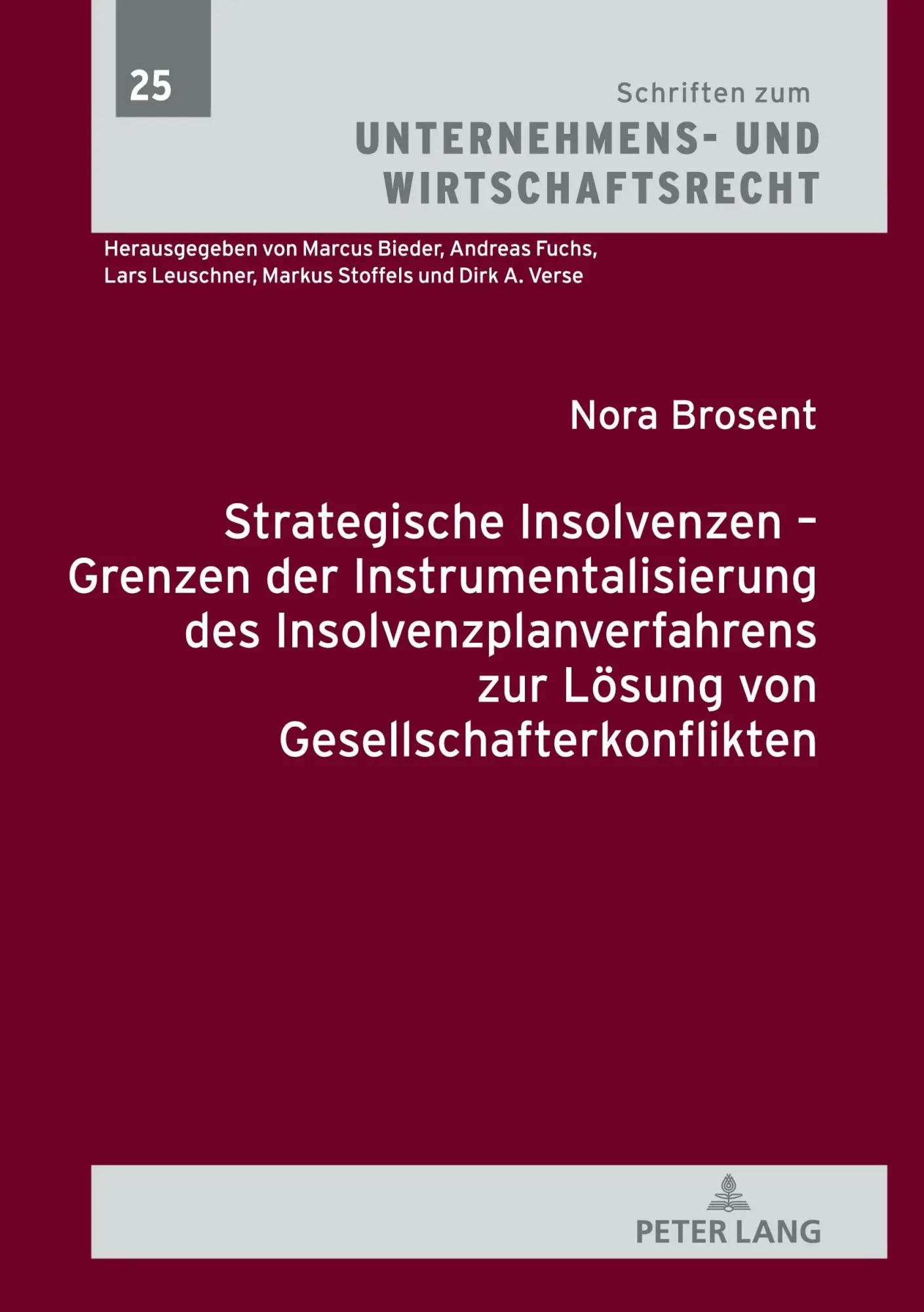 Cover: 9783631777138 | Strategische Insolvenzen ¿ Grenzen der Instrumentalisierung des...