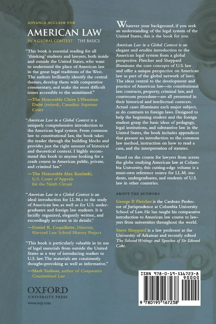 Rückseite: 9780195167238 | American Law in a Global Context | The Basics | Fletcher (u. a.)