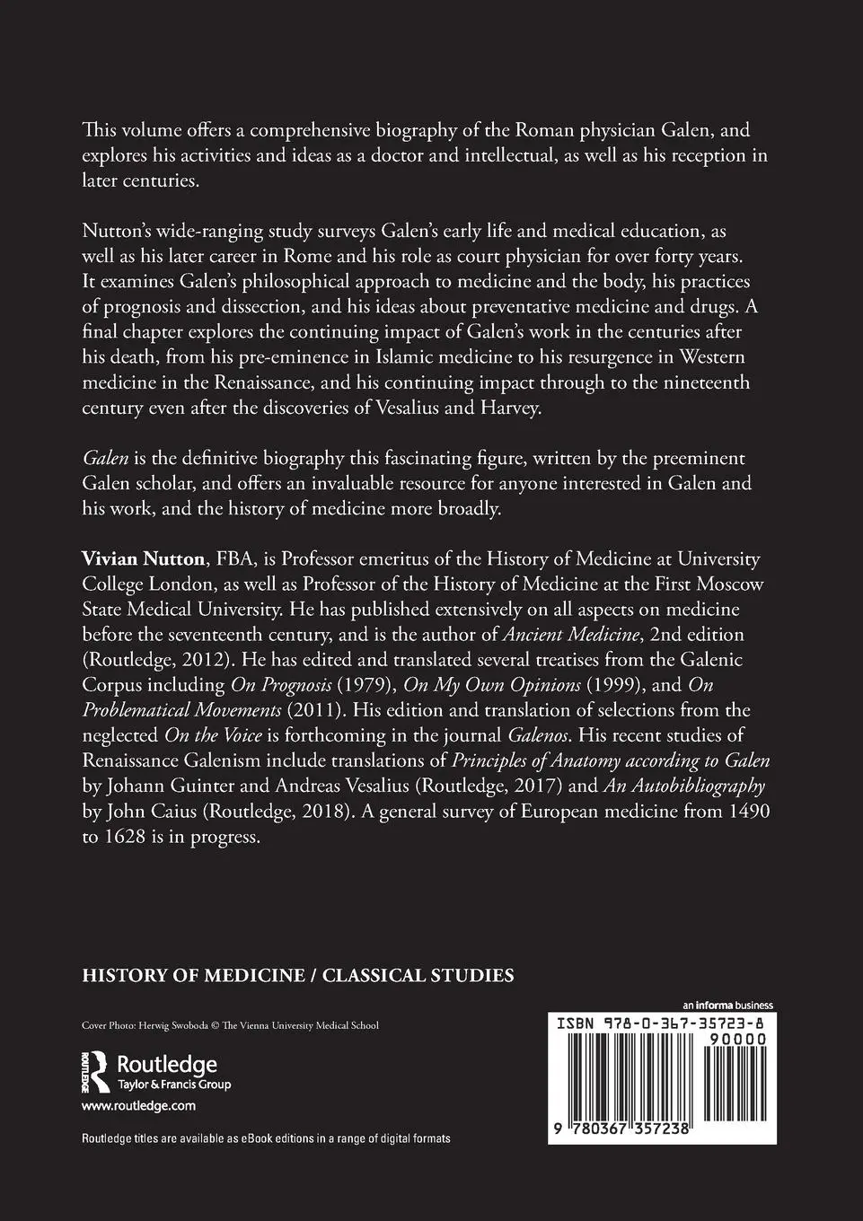 Rückseite: 9780367357238 | Galen | A Thinking Doctor in Imperial Rome | Vivian Nutton | Buch