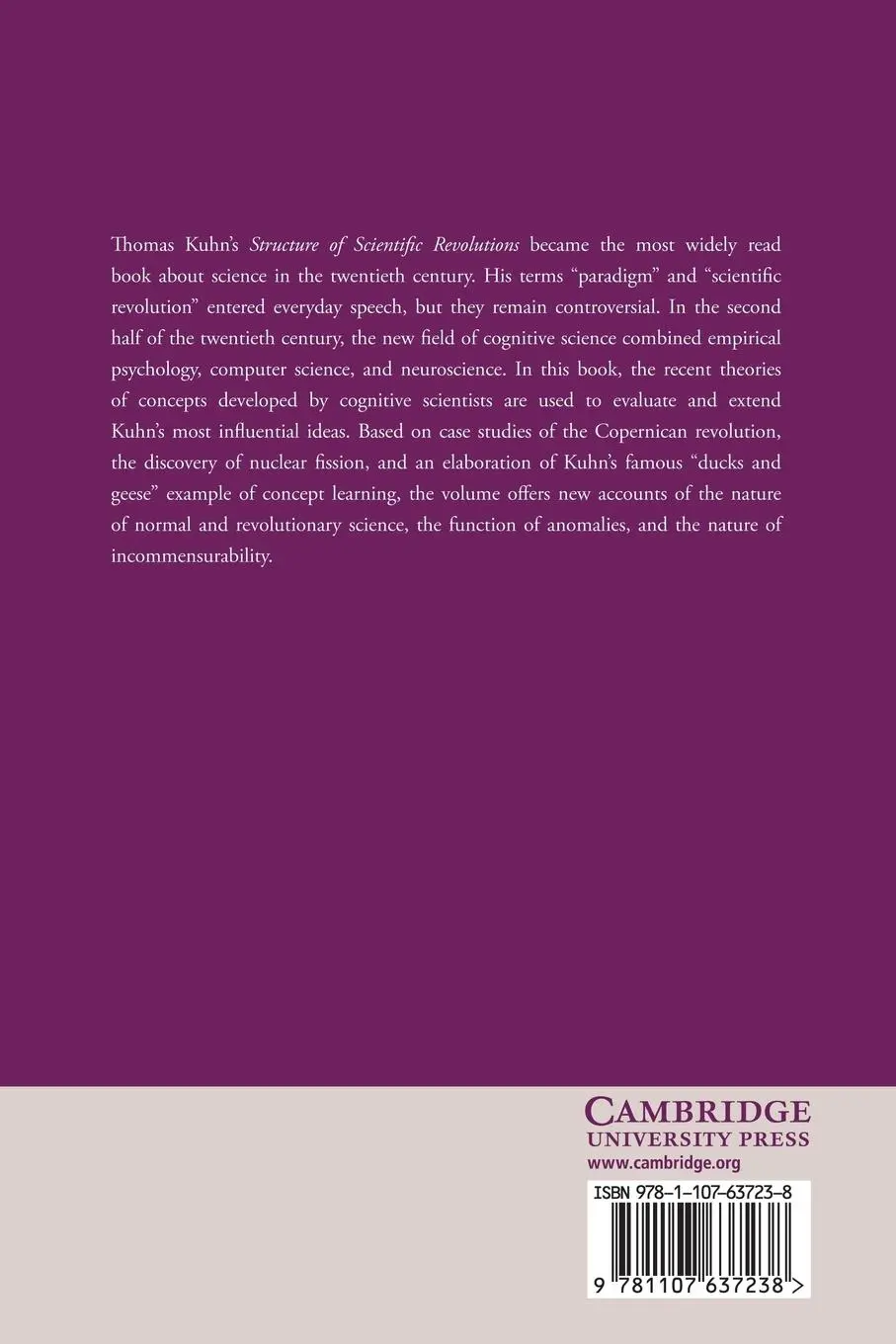 Rückseite: 9781107637238 | The Cognitive Structure of Scientific Revolutions | Andersen (u. a.)
