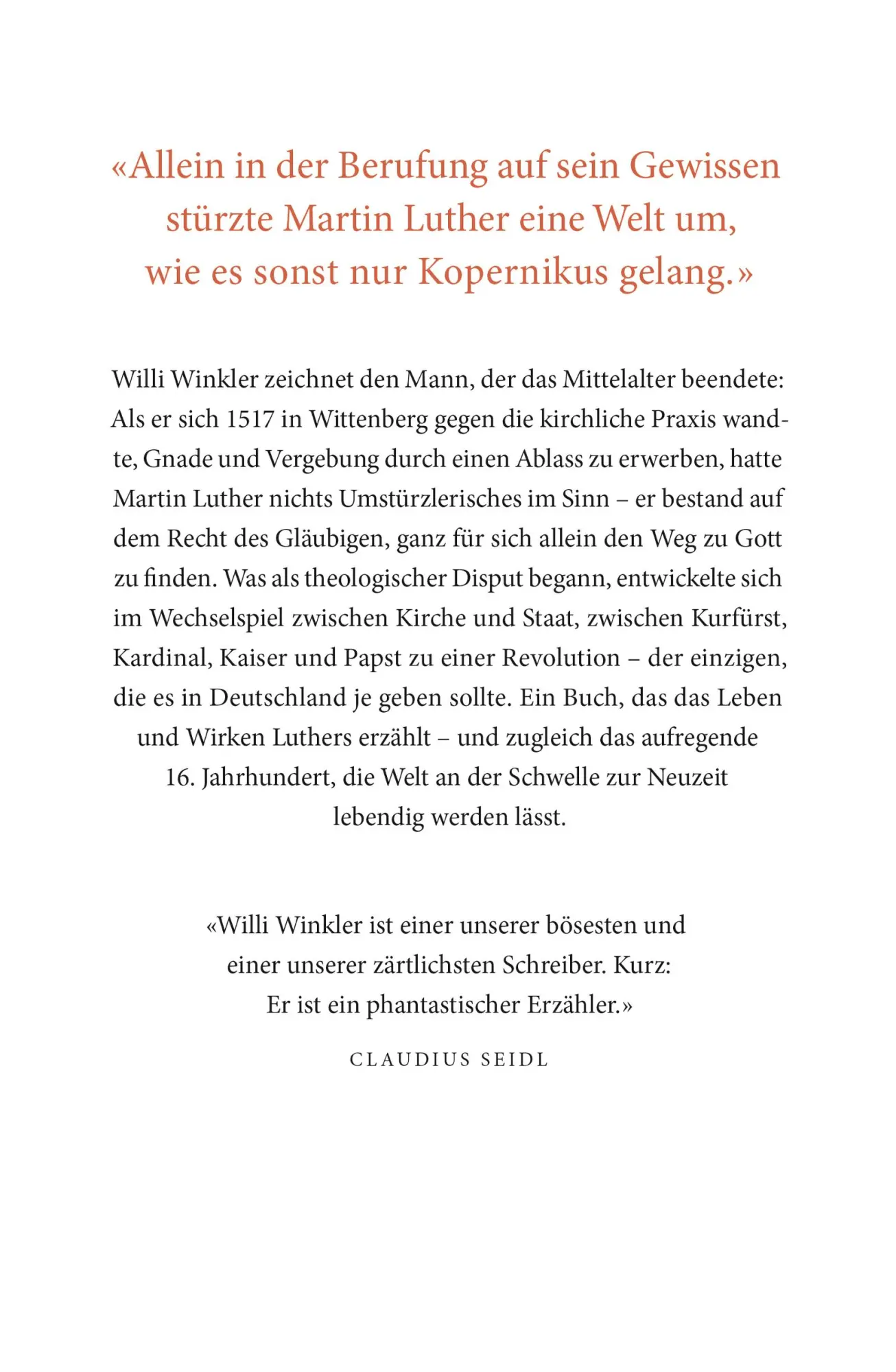 Rückseite: 9783871347238 | Luther | Ein deutscher Rebell | Willi Winkler | Buch | 640 S. | 2016