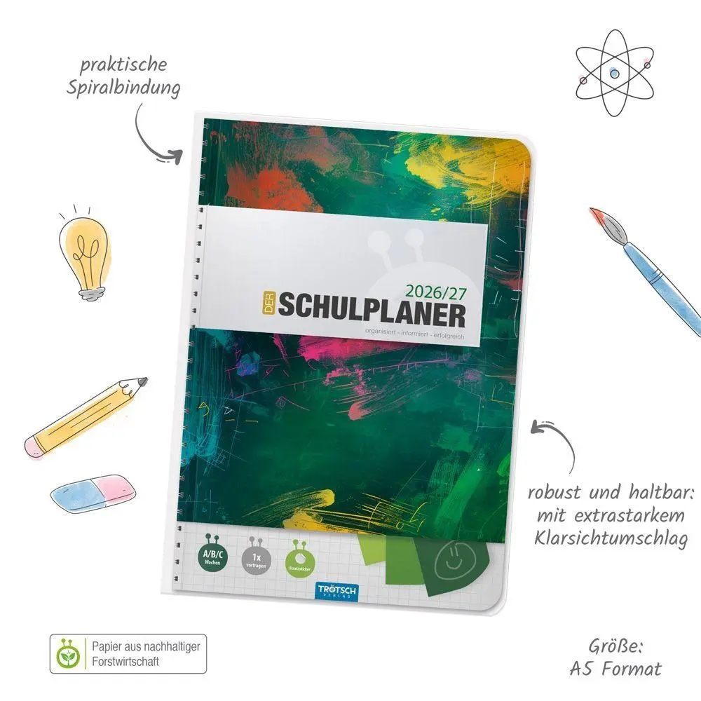 Bild: 9783988027238 | TRÖTSCH - Schulplaner Grün 26/27 | Trötsch Verlag GmbH &amp; Co. KG