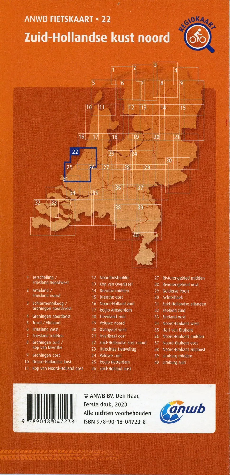 Bild: 9789018047238 | Zuid-Hollandse kust noord (Den Haag/ Leiden) 1:66 000 | (Land-)Karte