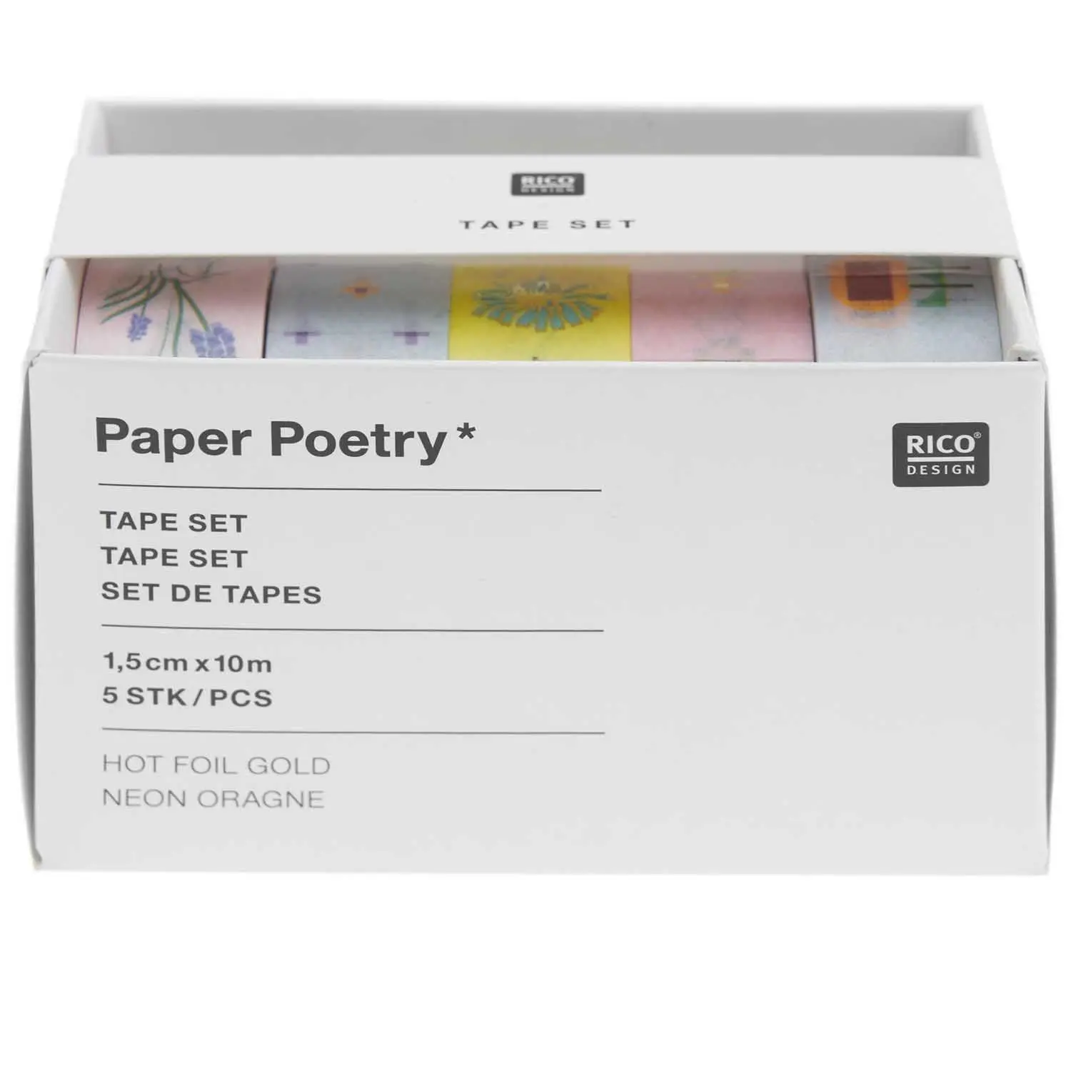 Tape Set Futschikato, Floral FSC MIX, 5 Stk., 1,5 cm x 10 m
