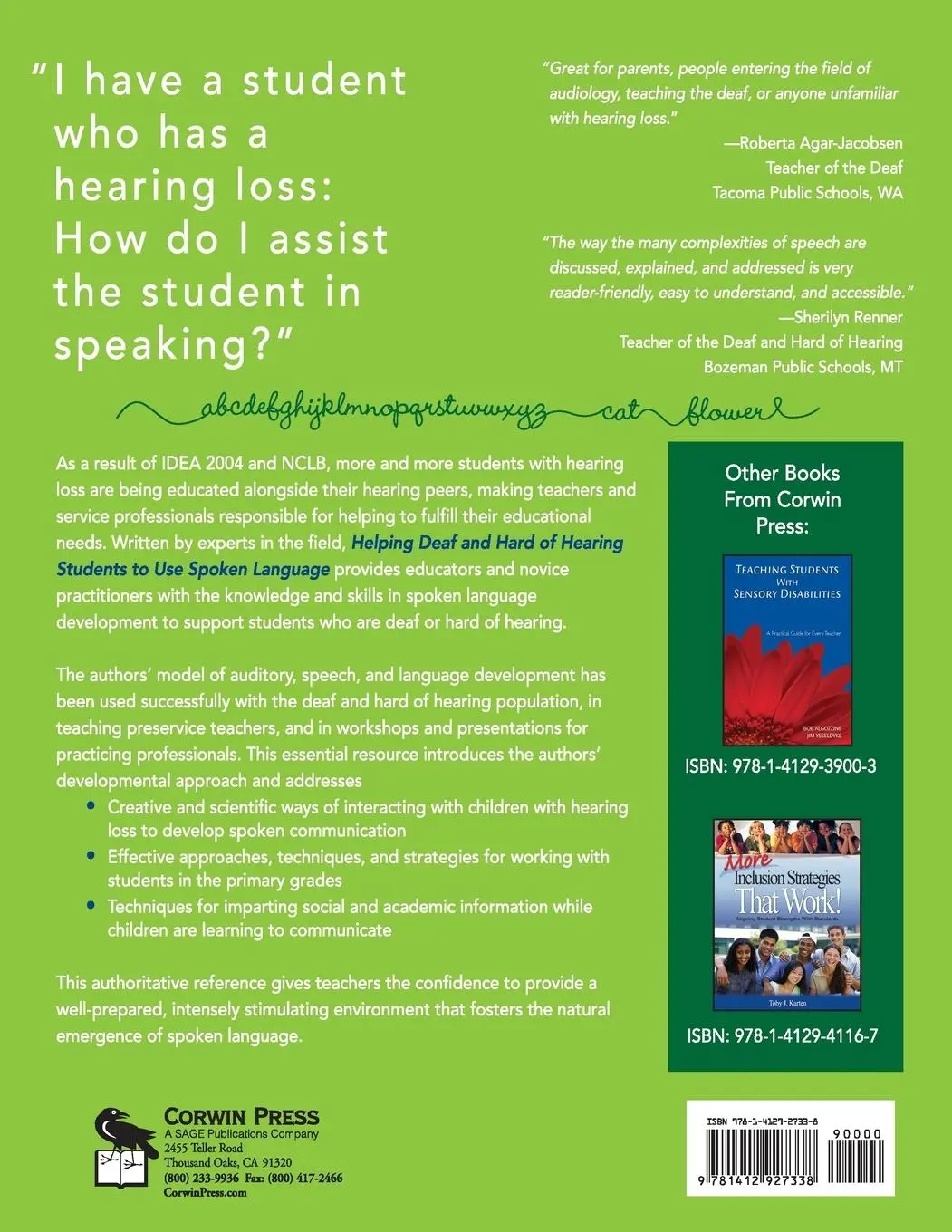 Rückseite: 9781412927338 | Helping Deaf and Hard of Hearing Students to Use Spoken Language