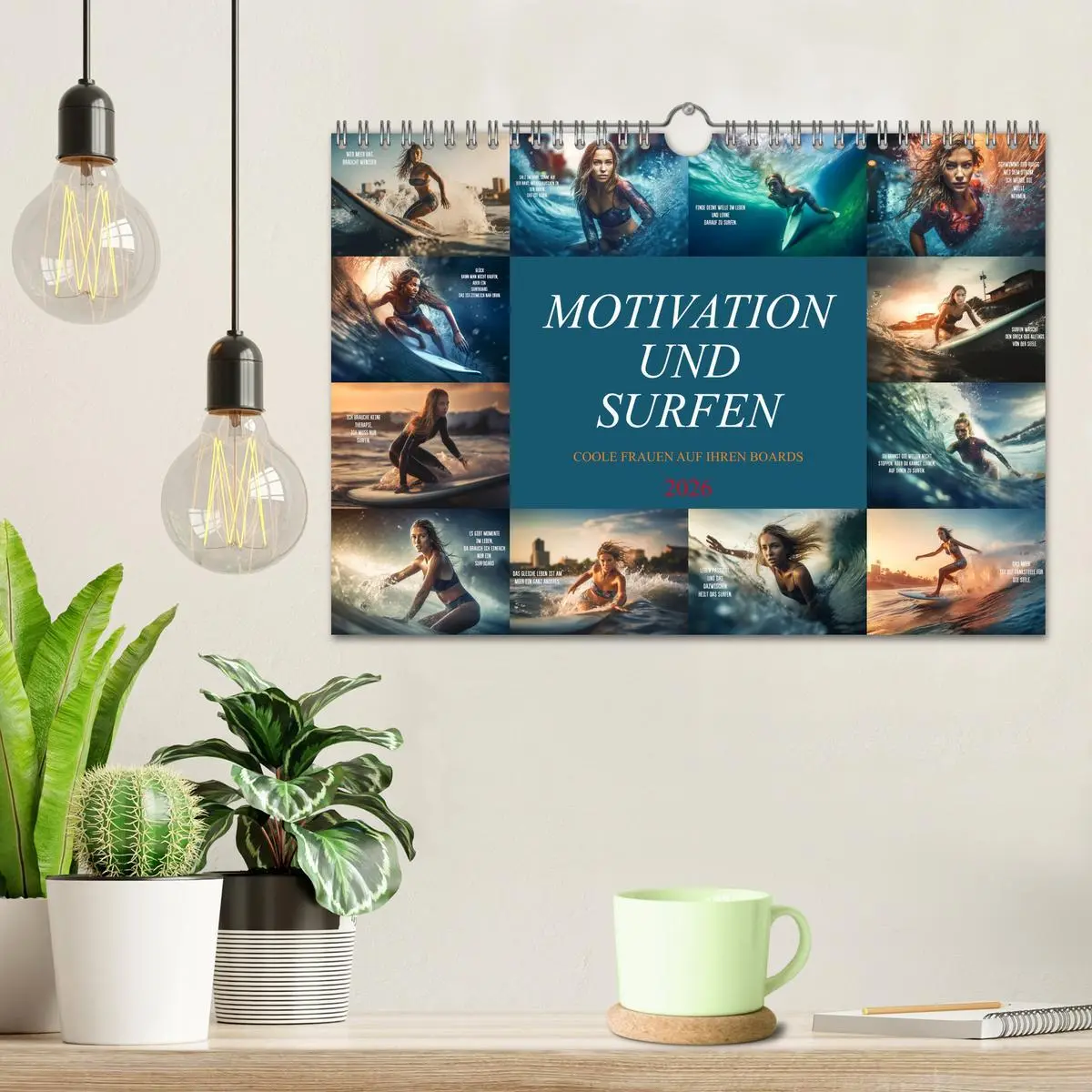 Bild: 9783457377338 | Motivation und Surfen (Wandkalender 2026 DIN A4 quer), CALVENDO...