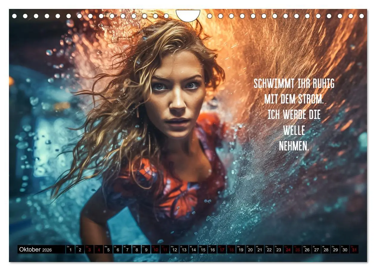Bild: 9783457377338 | Motivation und Surfen (Wandkalender 2026 DIN A4 quer), CALVENDO...
