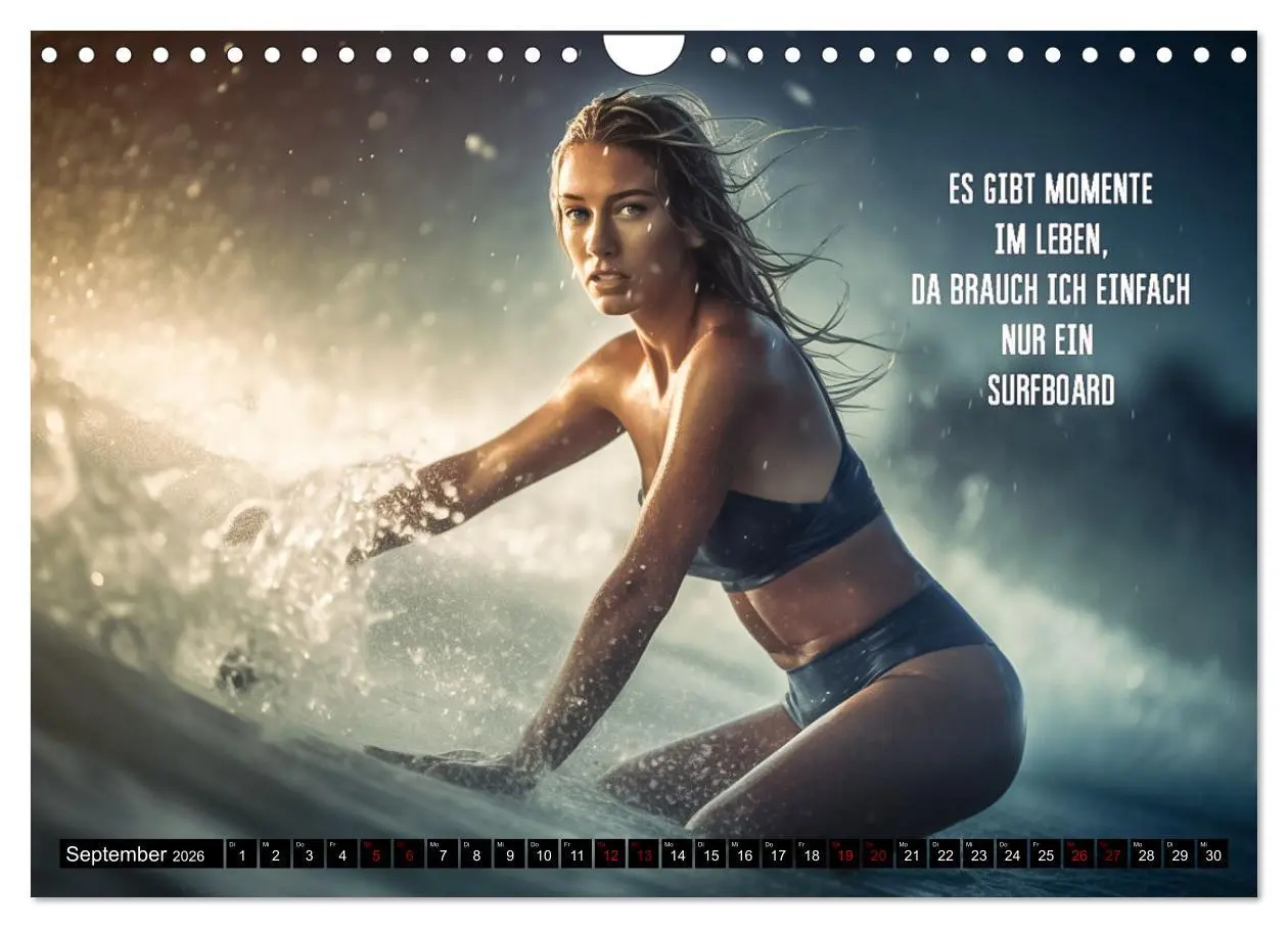 Bild: 9783457377338 | Motivation und Surfen (Wandkalender 2026 DIN A4 quer), CALVENDO...