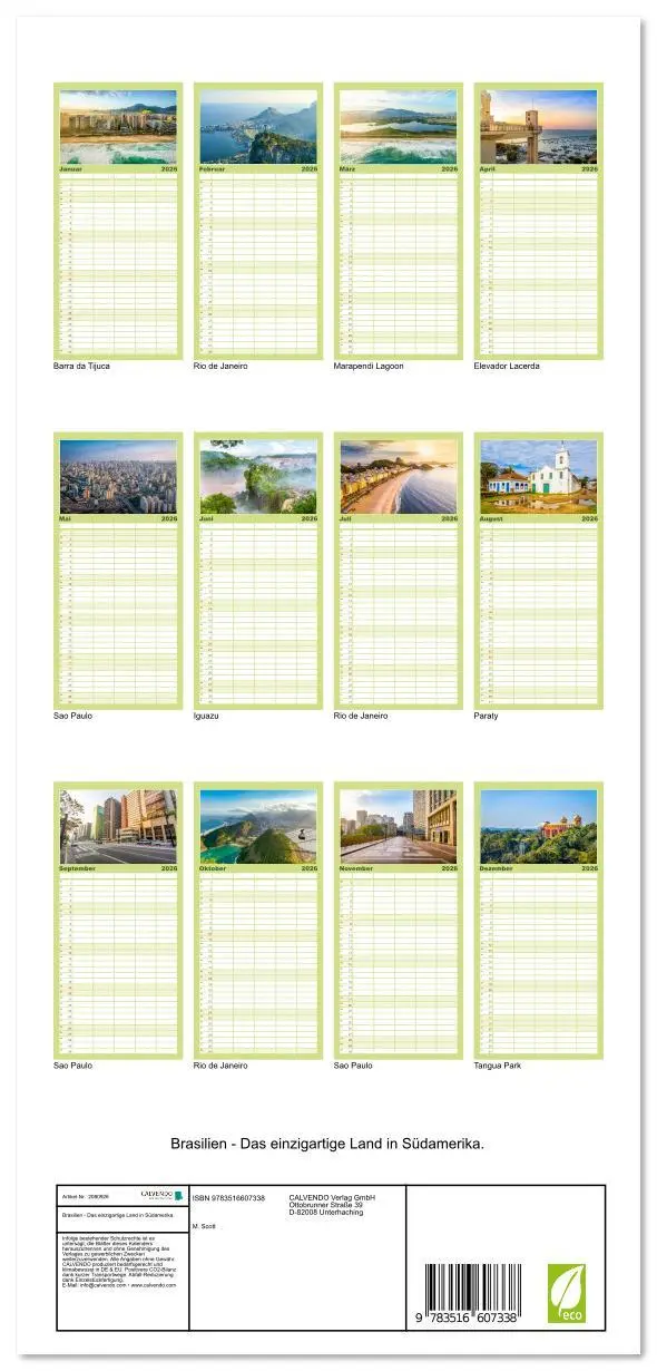 Bild: 9783516607338 | Familienplaner 2026 - Brasilien - Das einzigartige Land in...