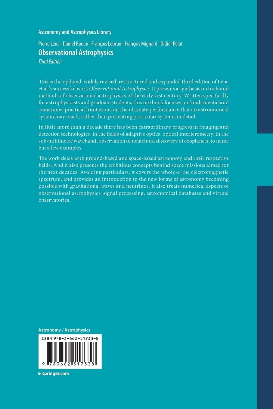 Rückseite: 9783662517338 | Observational Astrophysics | Pierre Léna (u. a.) | Taschenbuch | xv