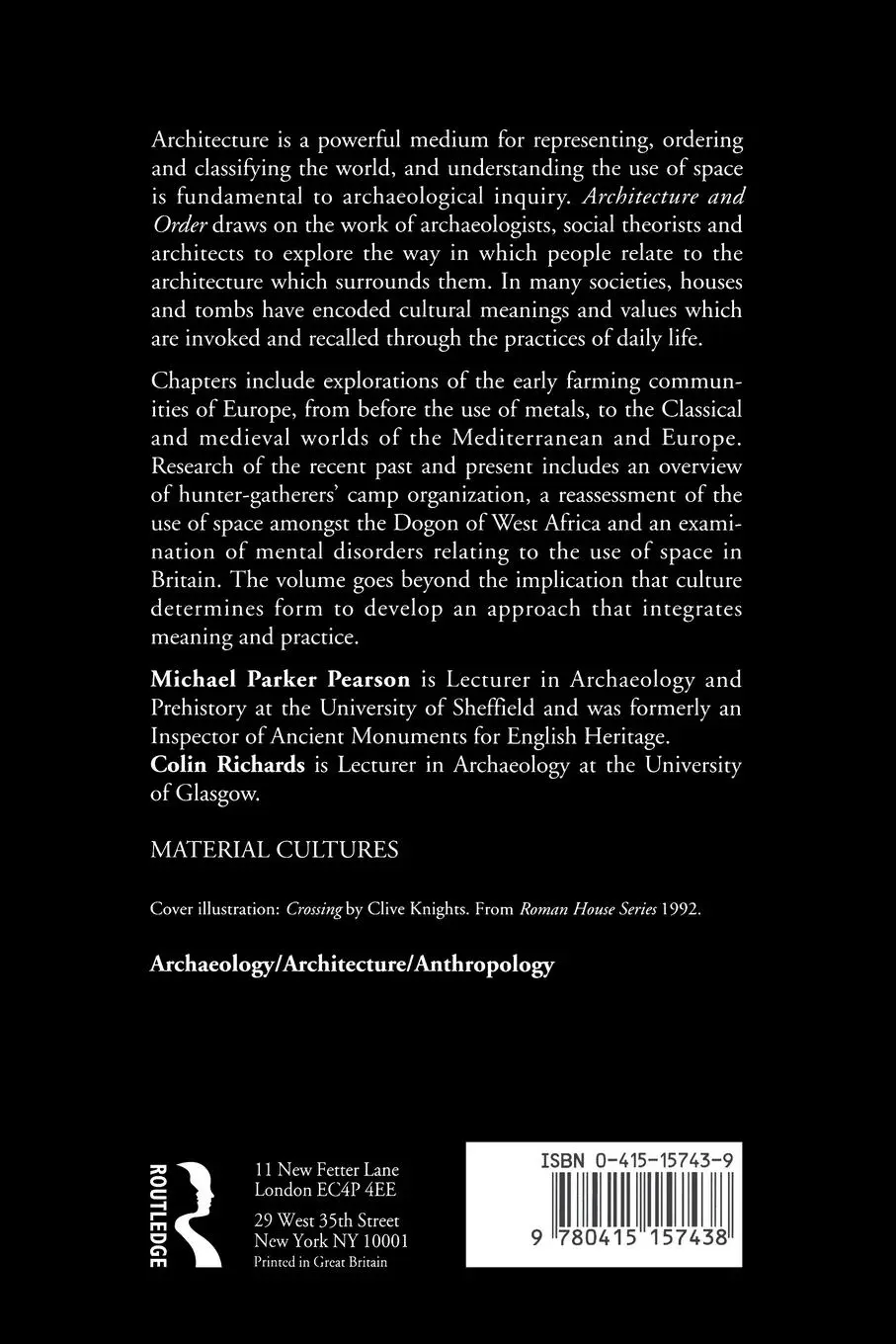 Rückseite: 9780415157438 | Architecture and Order | Approaches to Social Space | Pearson (u. a.)