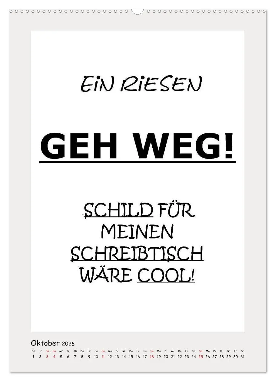 Bild: 9783516387438 | Sprüchekalender. Witziges fürs Büro (Wandkalender 2026 DIN A2...