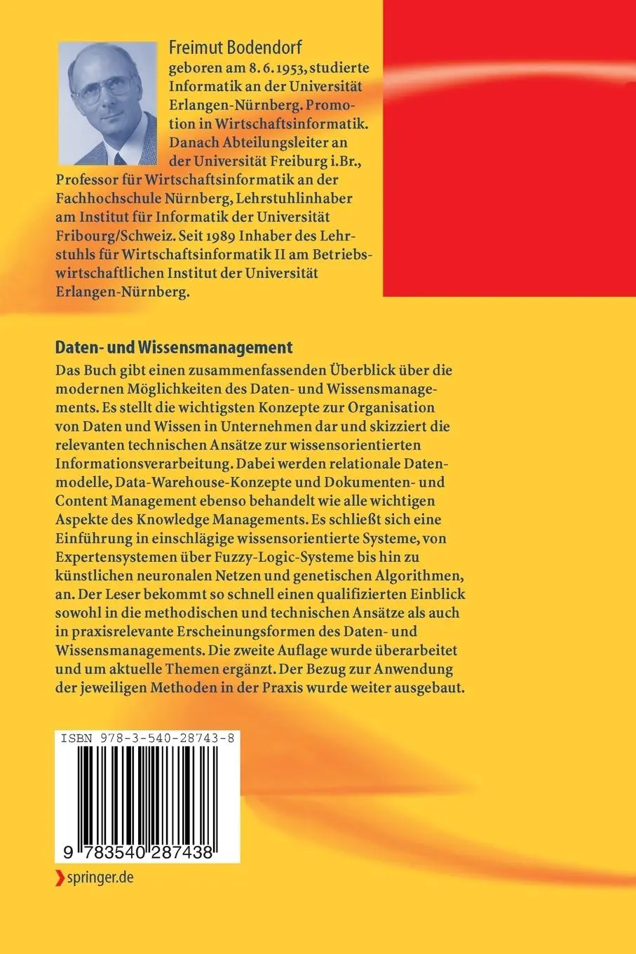 Rückseite: 9783540287438 | Daten- und Wissensmanagement | Freimut Bodendorf | Taschenbuch | x
