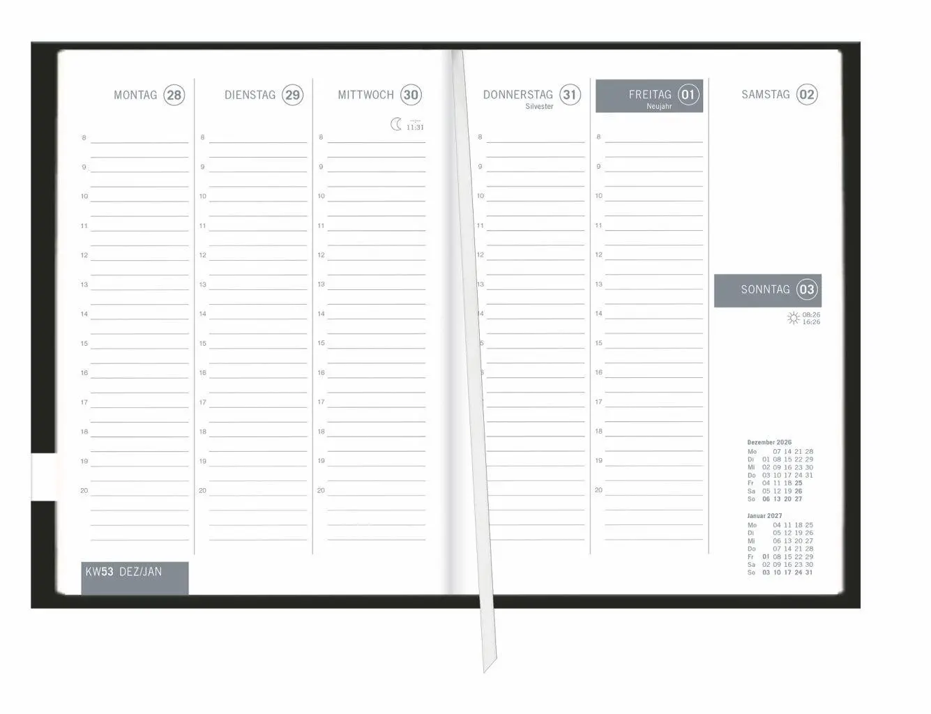 Bild: 9783756417438 | times&amp;more Kalenderbuch schwarz 2027 | Heye | Buch | Bürokalender Heye