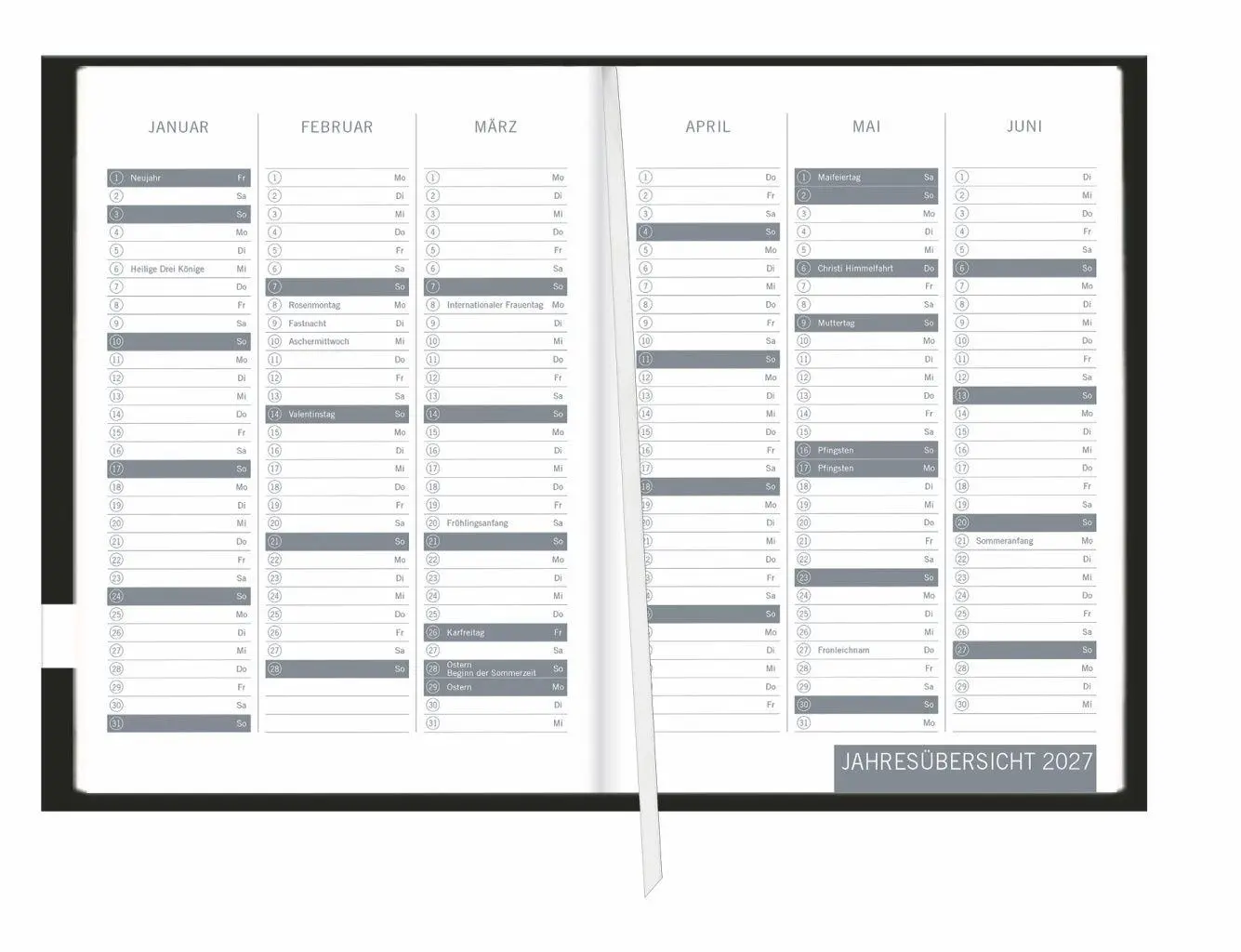 Bild: 9783756417438 | times&amp;more Kalenderbuch schwarz 2027 | Heye | Buch | Bürokalender Heye