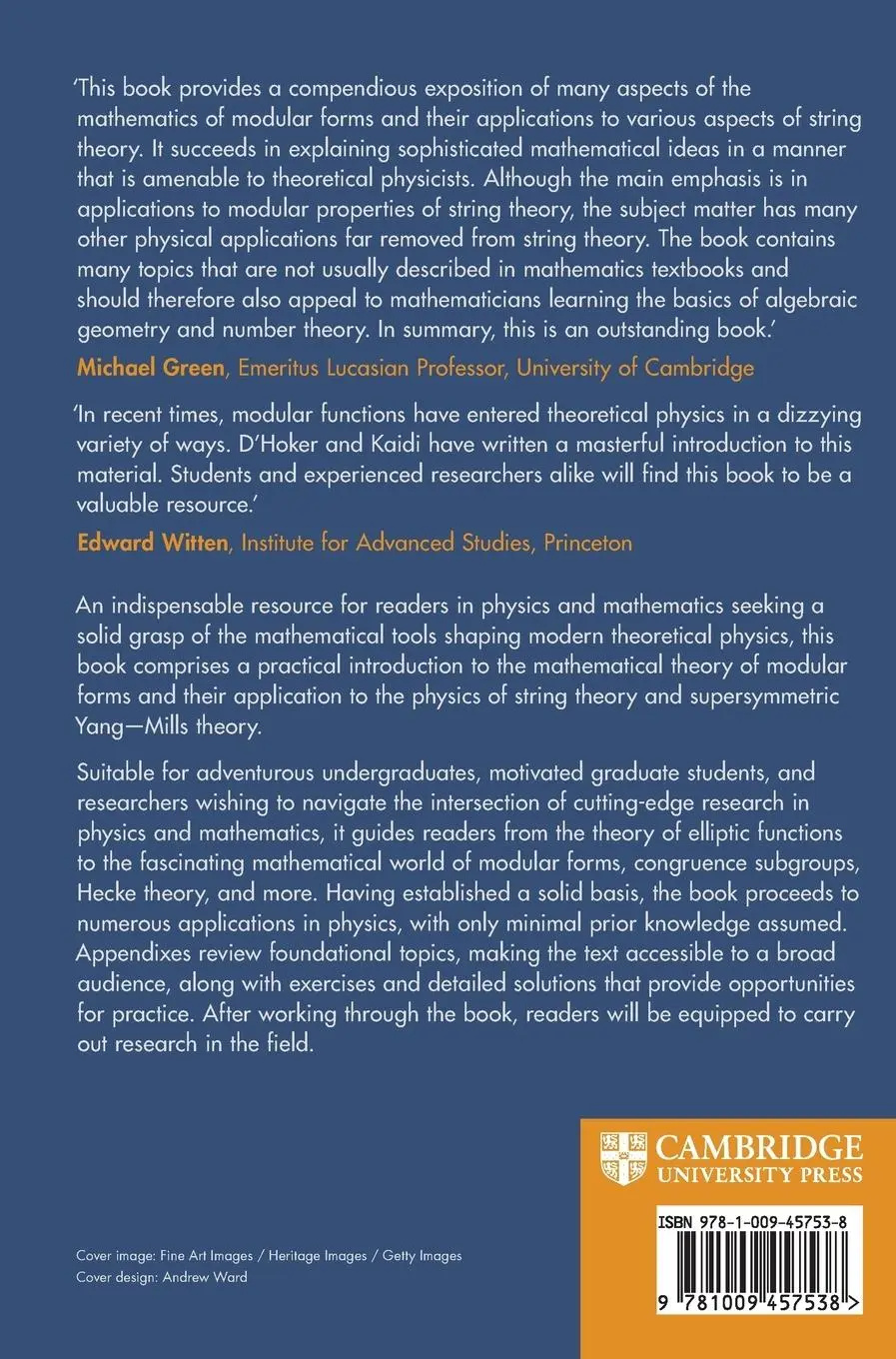 Rückseite: 9781009457538 | Modular Forms and String Theory | Eric D'Hoker (u. a.) | Buch | 2024