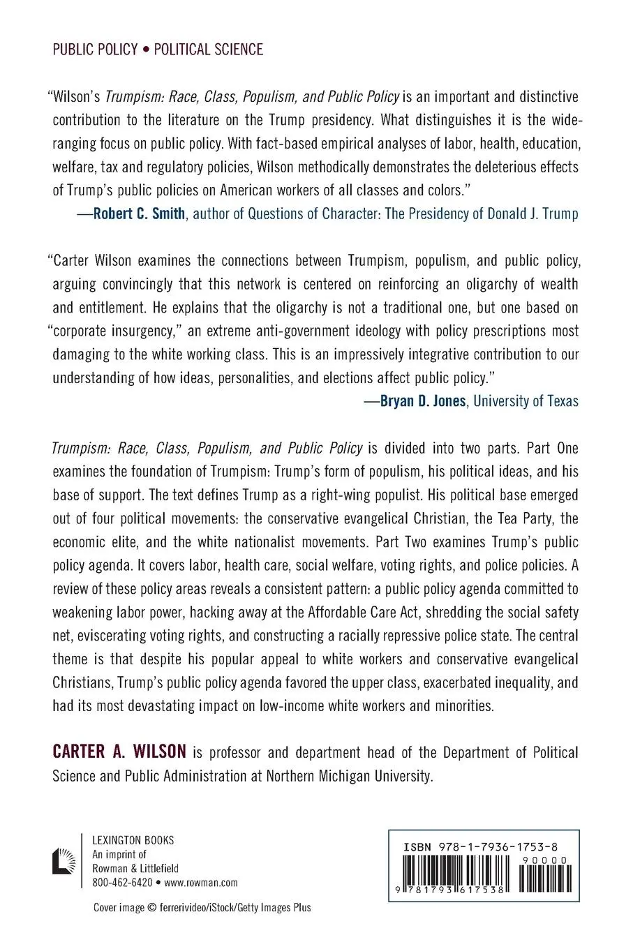 Rückseite: 9781793617538 | Trumpism | Race, Class, Populism, and Public Policy | Carter A. Wilson