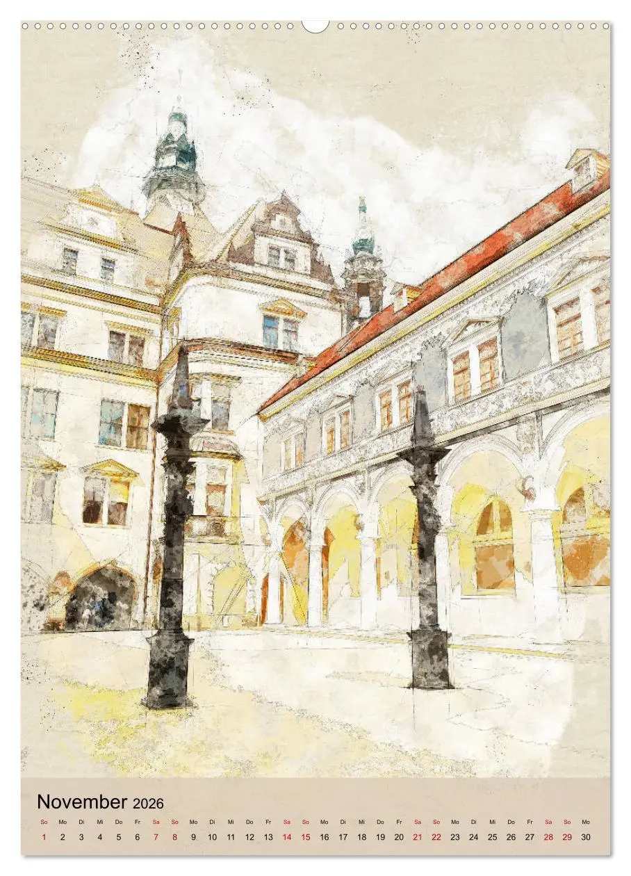 Bild: 9783516377538 | Dresden wie gemalt (Wandkalender 2026 DIN A2 hoch), CALVENDO...