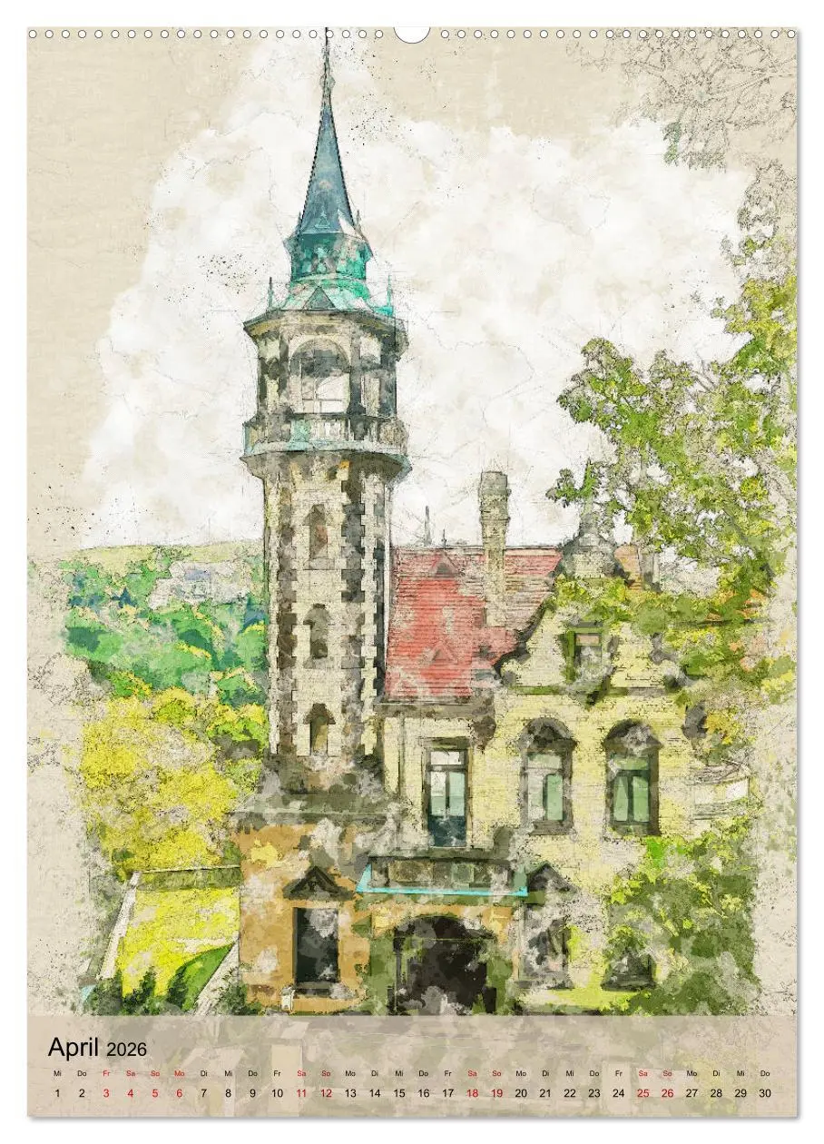 Bild: 9783516377538 | Dresden wie gemalt (Wandkalender 2026 DIN A2 hoch), CALVENDO...