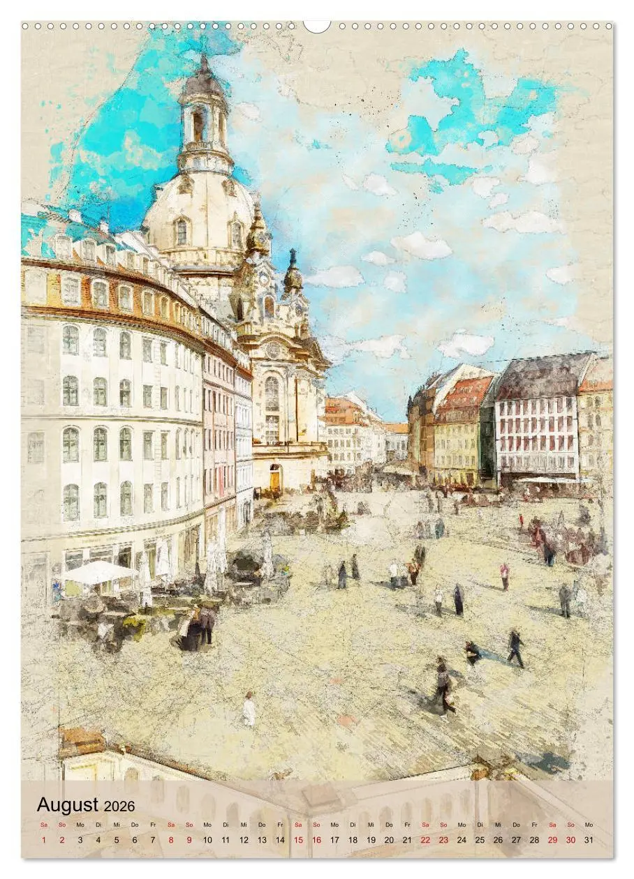 Bild: 9783516377538 | Dresden wie gemalt (Wandkalender 2026 DIN A2 hoch), CALVENDO...