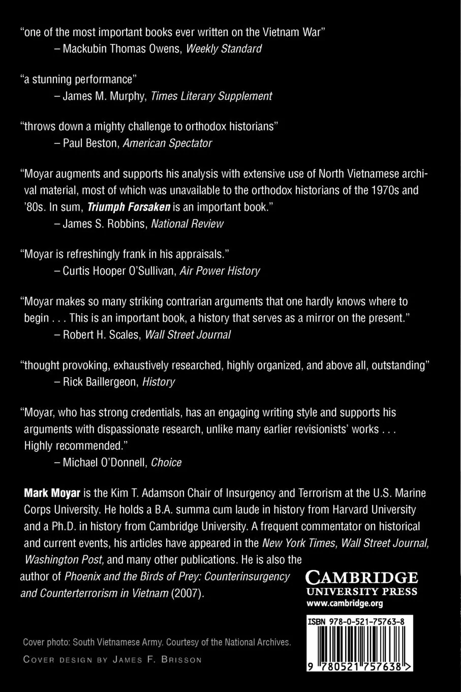 Rückseite: 9780521757638 | Triumph Forsaken | The Vietnam War, 1954-1965 | Mark Moyar | Buch