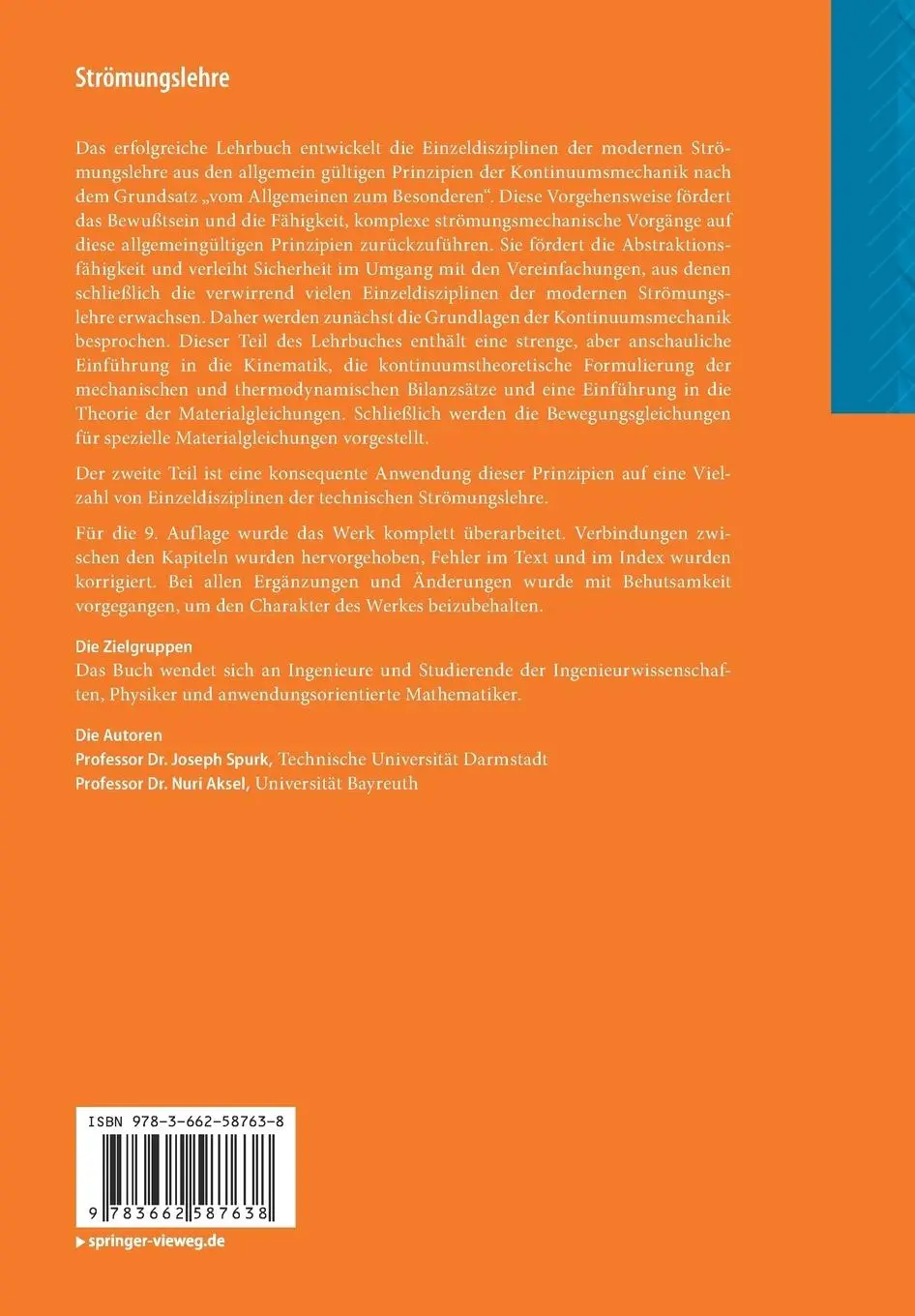 Rückseite: 9783662587638 | Strömungslehre | Einführung in die Theorie der Strömungen | Buch | X
