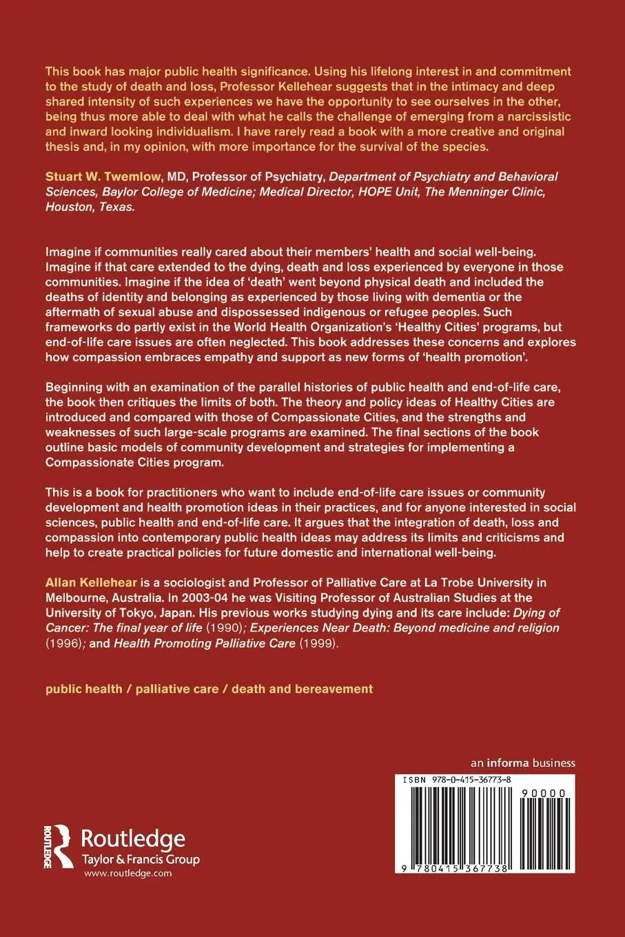 Rückseite: 9780415367738 | Compassionate Cities | Allan Kellehear | Taschenbuch | Englisch | 2005