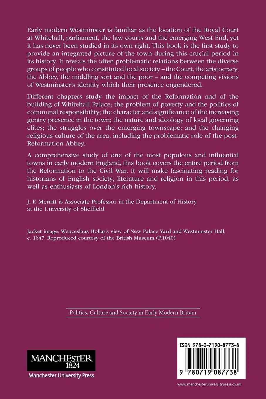 Rückseite: 9780719087738 | The social world of early modern Westminster | J. F. Merritt | Buch