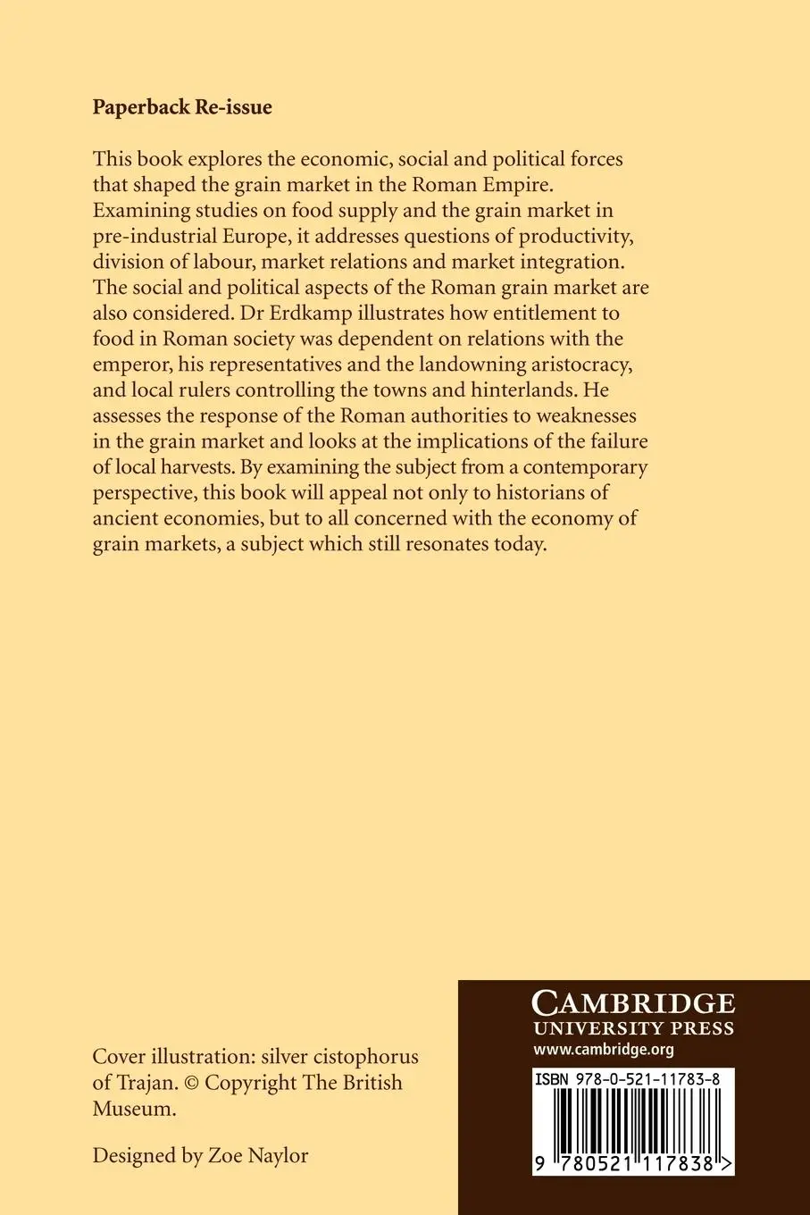 Rückseite: 9780521117838 | The Grain Market in the Roman Empire | Paul Erdkamp (u. a.) | Buch