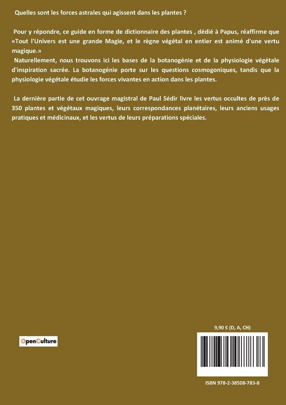 Rückseite: 9782385087838 | Les Plantes Magiques | Paul Sédir | Taschenbuch | Französisch | 2022