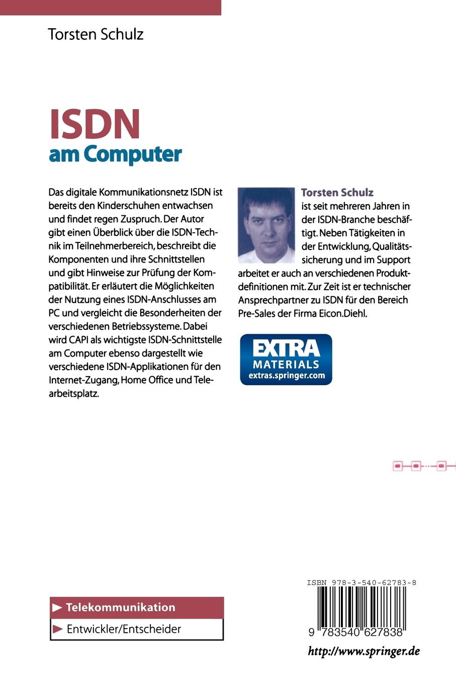 Rückseite: 9783540627838 | ISDN am Computer | Torsten Schulz | Taschenbuch | x | Deutsch | 1997