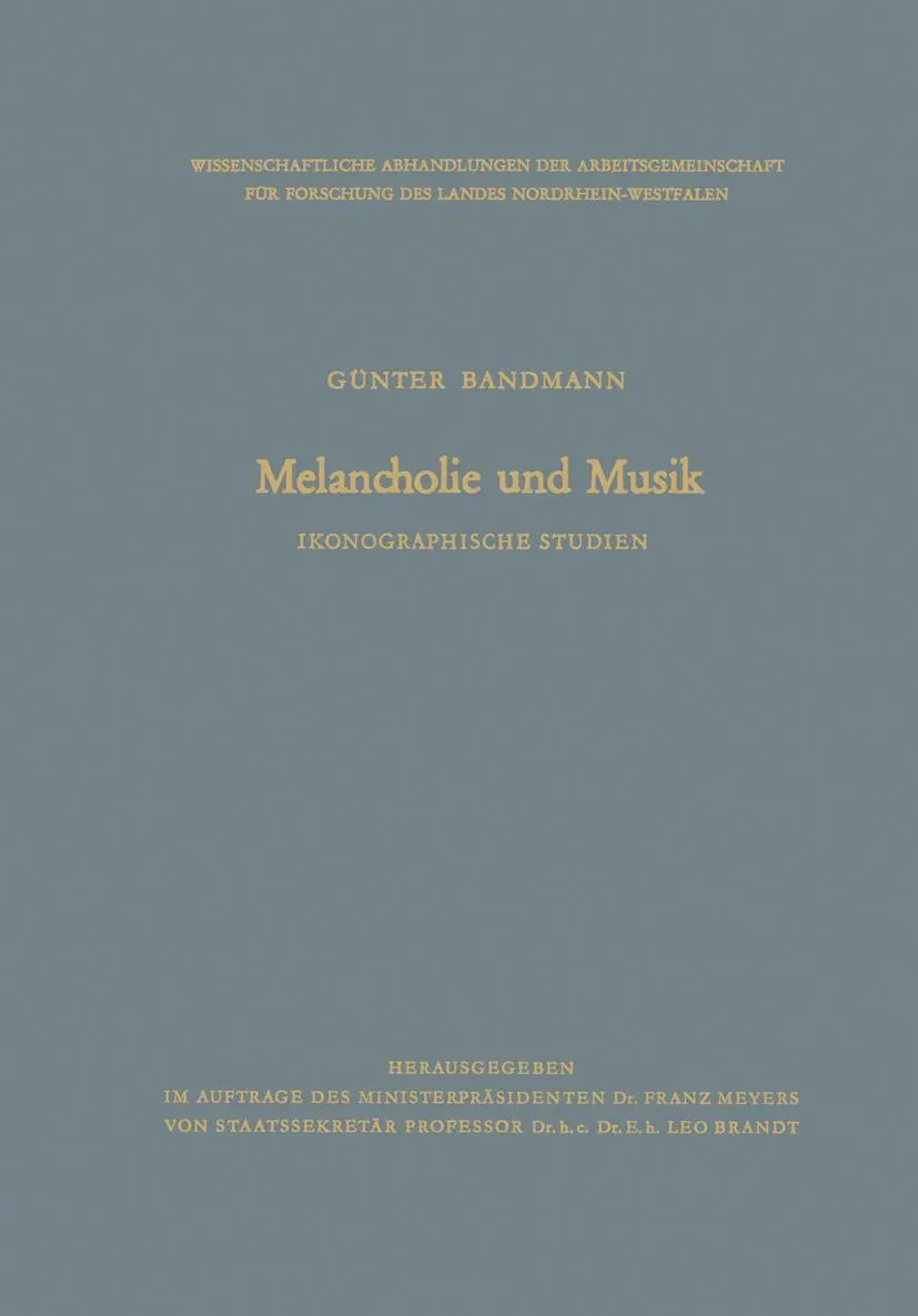 Cover: 9783663007838 | Melancholie und Musik | Ikonographische Studien | Günter Bandmann