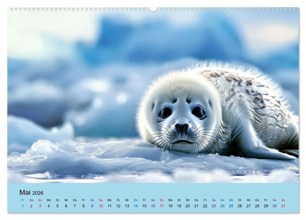 Bild: 9783457247938 | Tierkinder in Eis und Schnee (hochwertiger Premium Wandkalender...