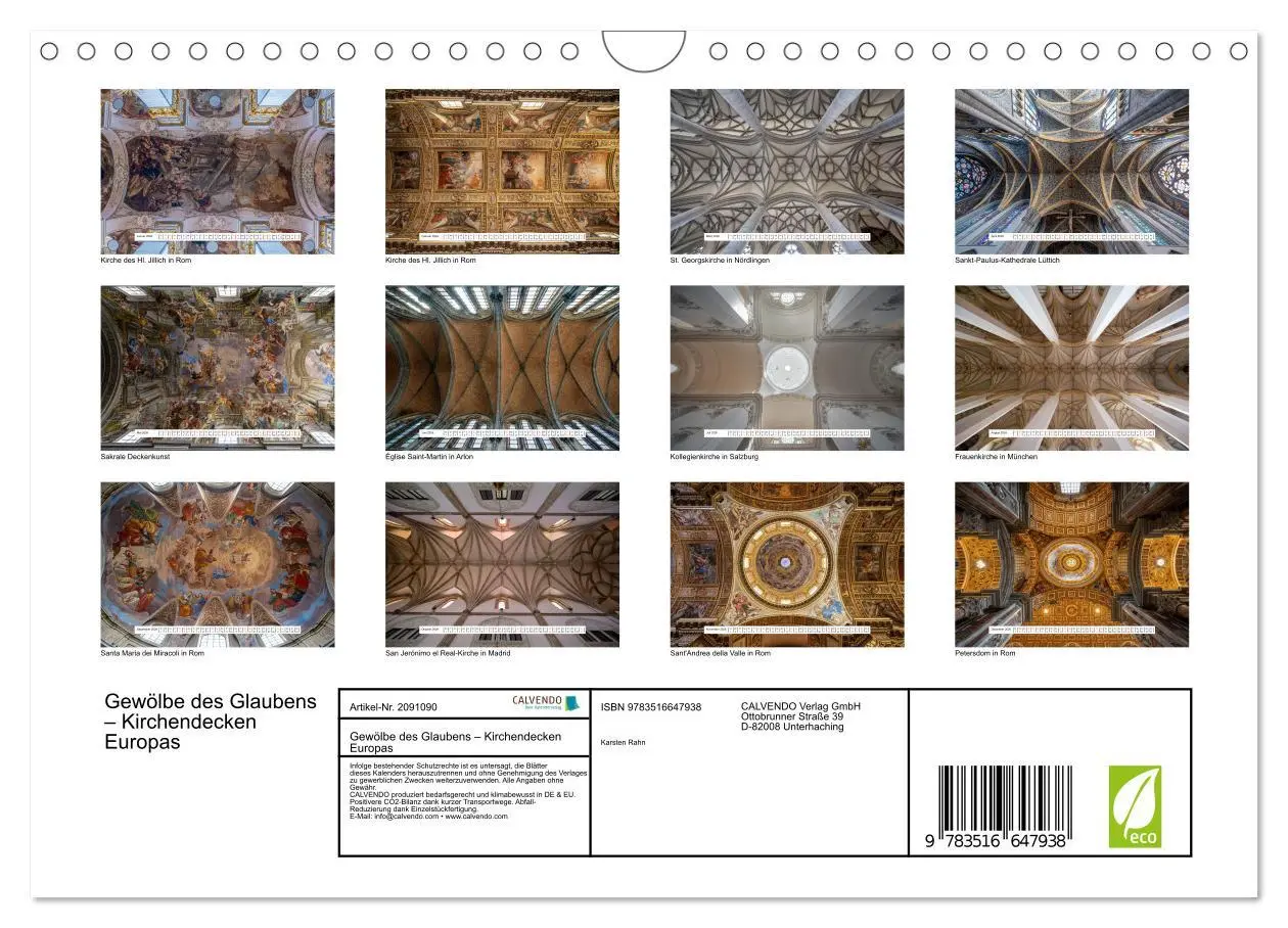 Bild: 9783516647938 | Gewölbe des Glaubens - Kirchendecken Europas (Wandkalender 2026 DIN...