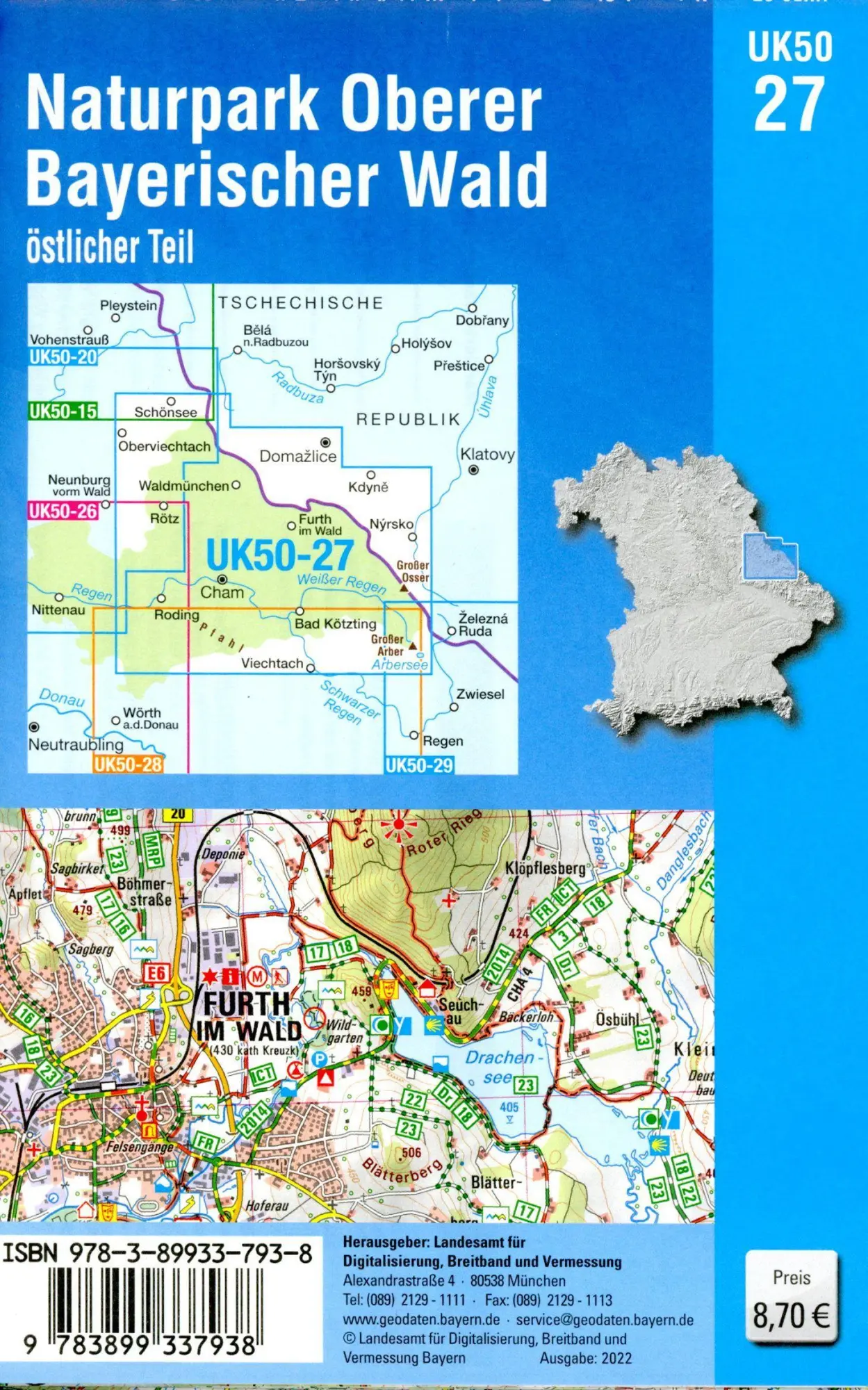 Bild: 9783899337938 | Naturpark Oberer Bayerischer Wald, östlicher Teil 1 : 50 000 (UK50-27)