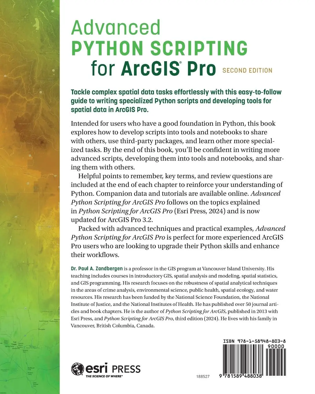 Rückseite: 9781589488038 | Advanced Python Scripting for ArcGIS Pro | Paul A. Zandbergen | Buch